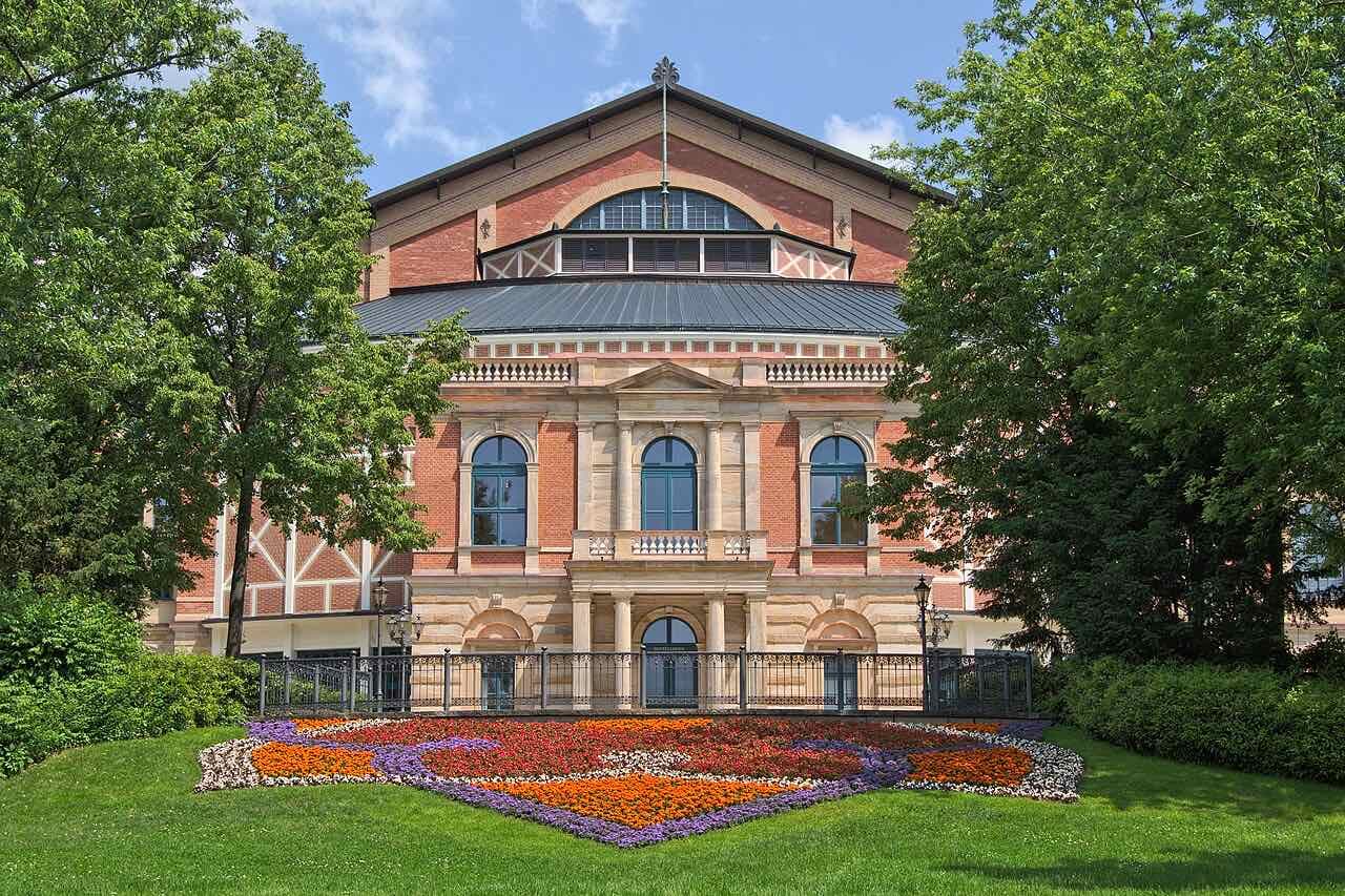 The red-brick Festspielhaus on the Green Hill in Bayreuth