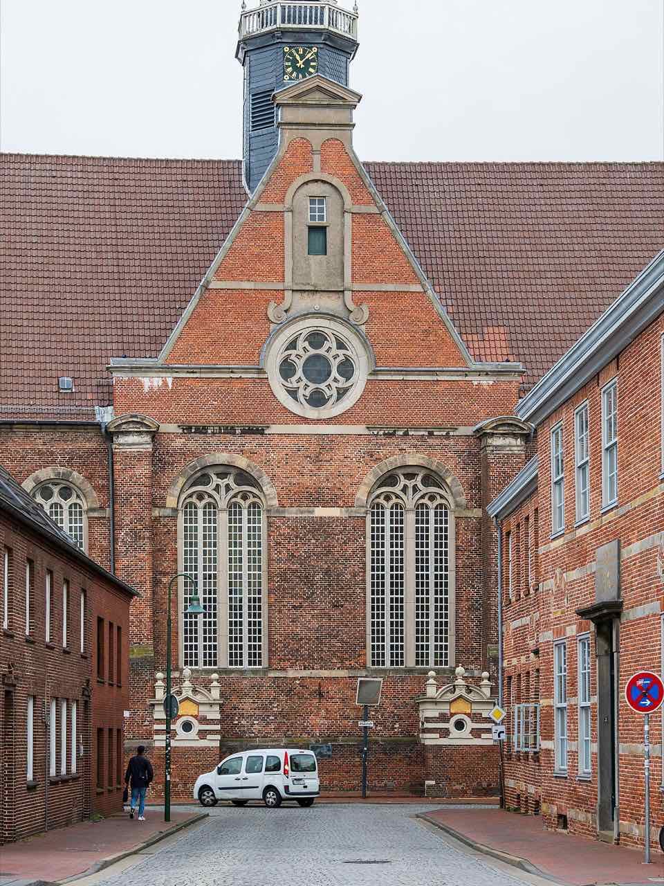 The Neue Kirche in Emden, a brick church in the old town
