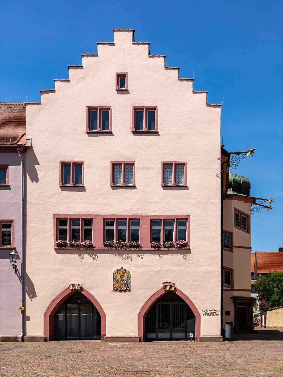 The Old Town Hall of Villingen, a tall narrow historic building seen from the street