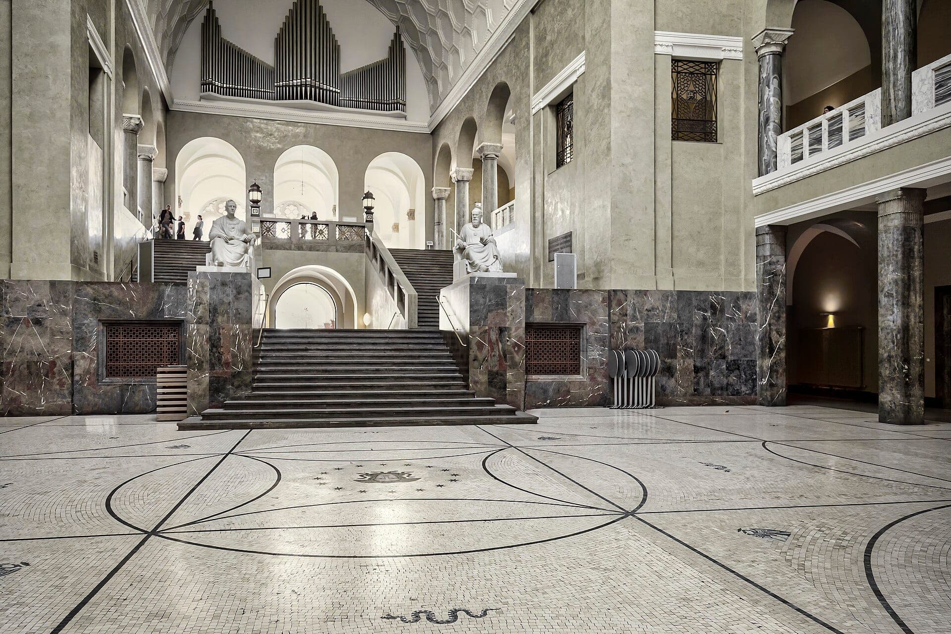 Marble entrance hall (Lichthof) of Ludwig-Maximilians-Universität in Munich