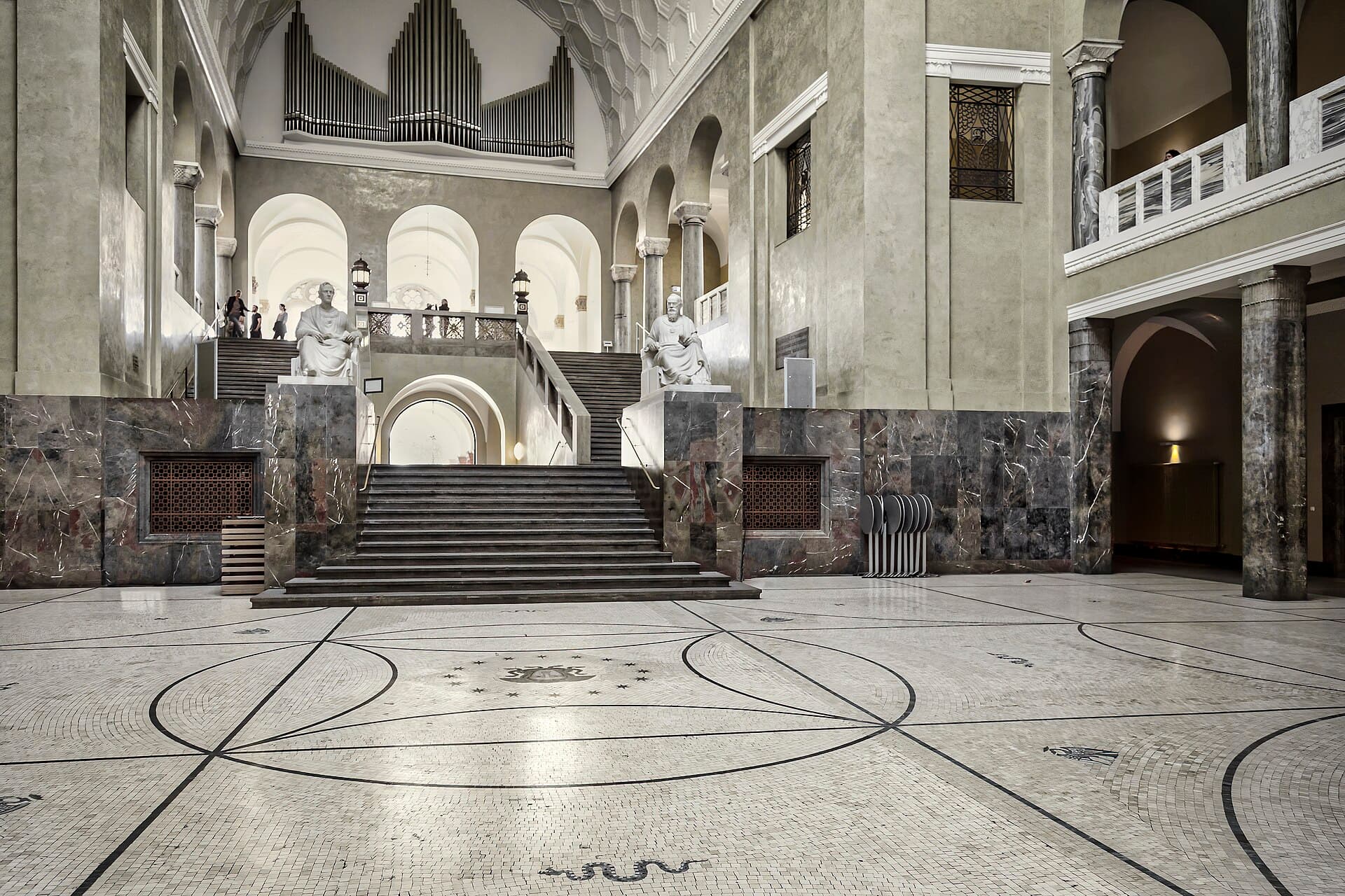Marble entrance hall (Lichthof) of Ludwig-Maximilians-Universität in Munich