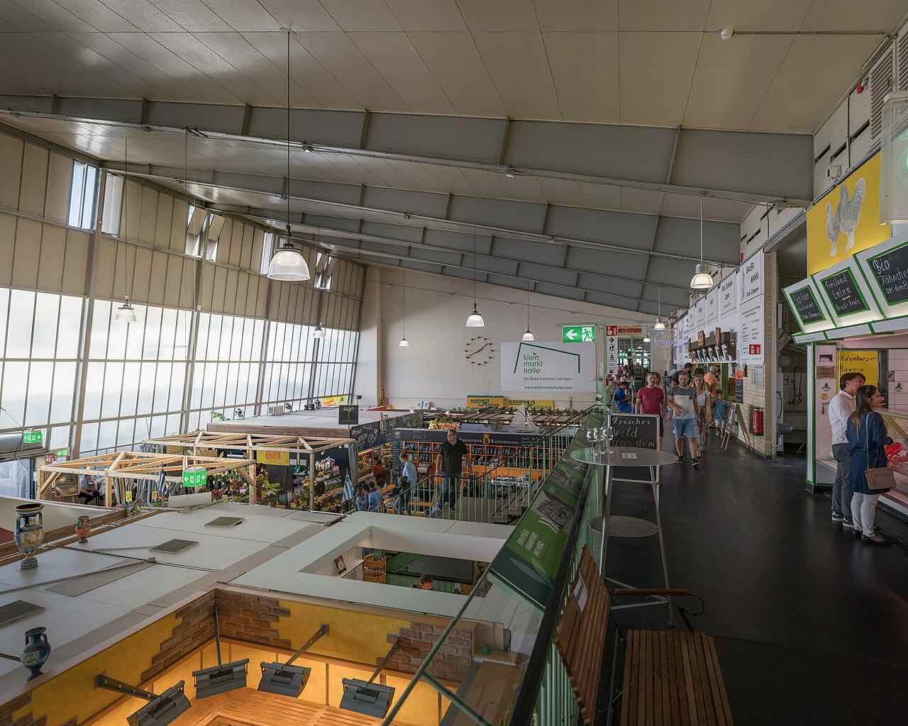 Interior of the Kleinmarkthalle market hall in Frankfurt