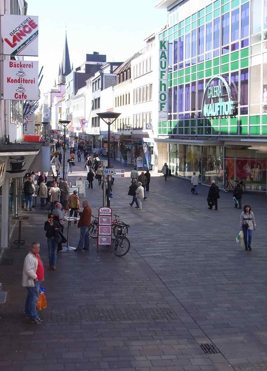 The Westernstraße pedestrian zone in the centre of Paderborn
